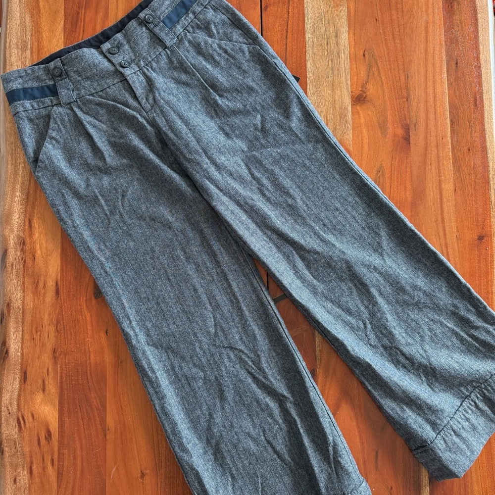Idra Wide Leg Navy and Gray Trousers